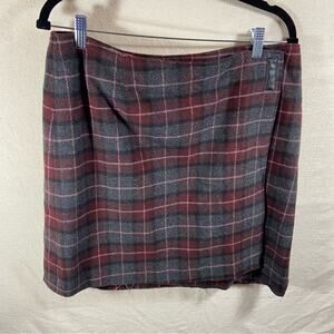 y2k VTG‎ I.E. Relaxed women wool skiry 14 Plaid Mini academia tweed whimsigoth